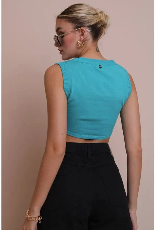 TOP TRICOT BOTÕES ANIMALE JEANS