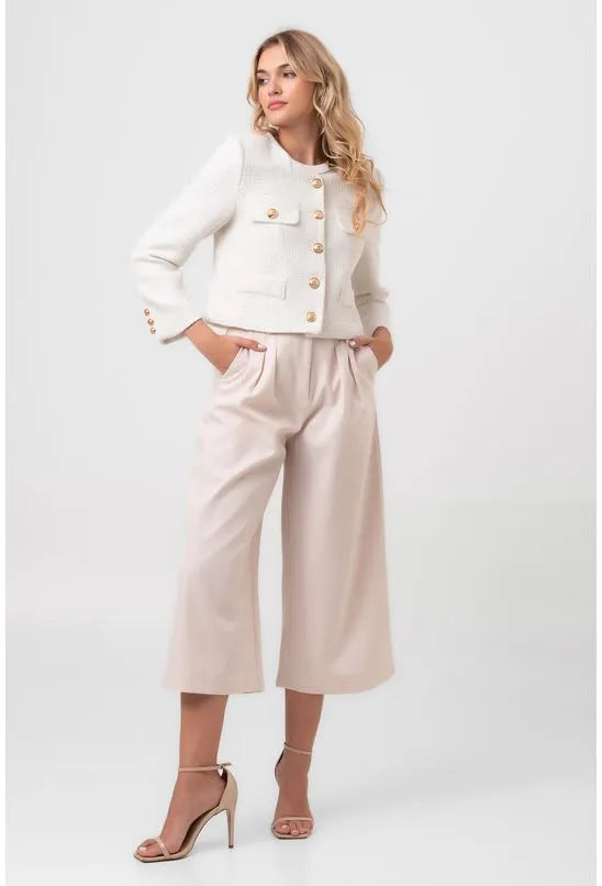 CASACO ELEGANTE DE TWEED BRANCO