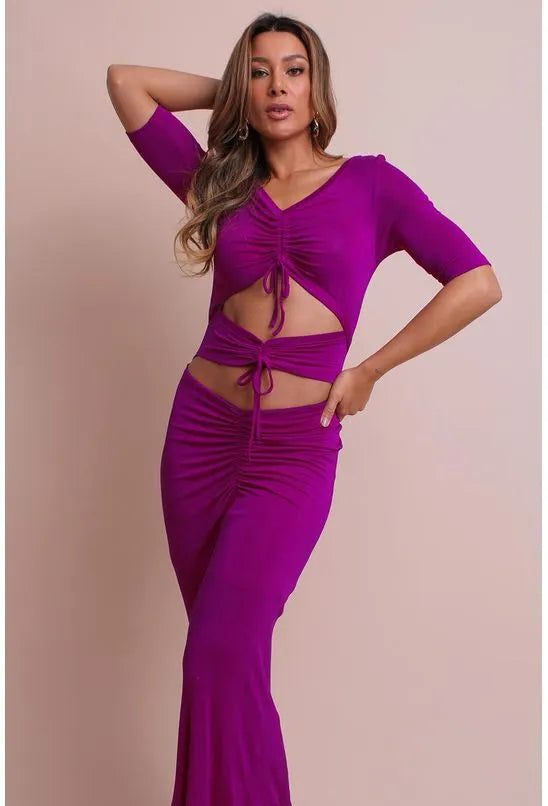 VESTIDO SUPER MIDI CANALETAS ROXO LABRAVA