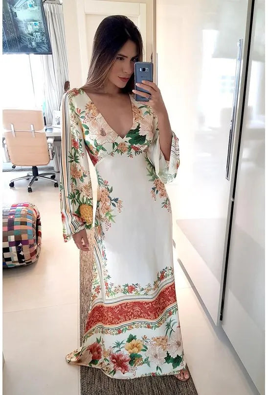 VESTIDO FARM CHEIRINHO DE ABACAXI - OFF WHITE