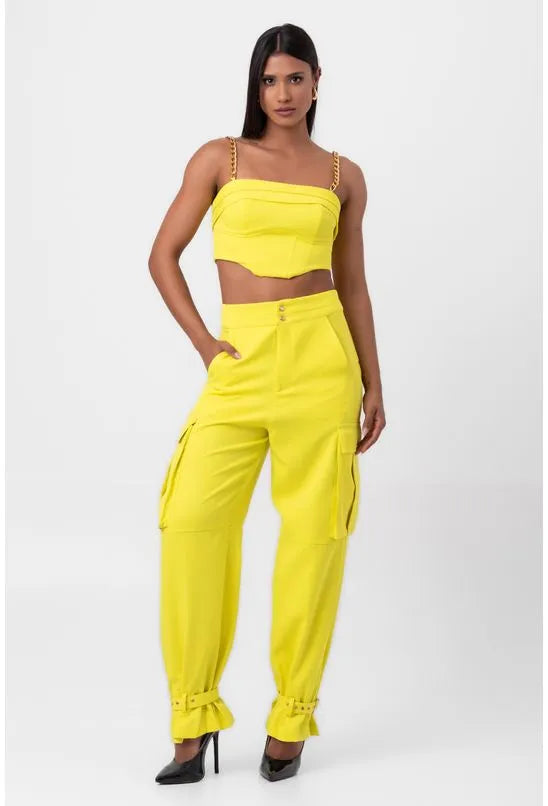BLUSA CROPPED DEGRAUS AMARELA LABRAVA