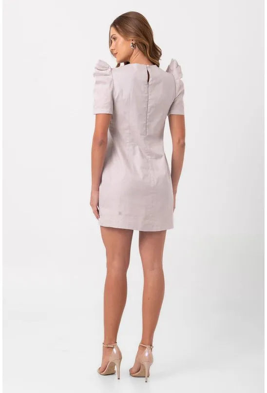 VESTIDO TRICOLINE CURTO ENTREMEIO CINZA PEQUIÁ