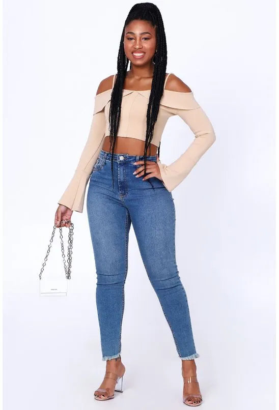 CROPPED MANGA LONGA ALL IS LOVE - CREME