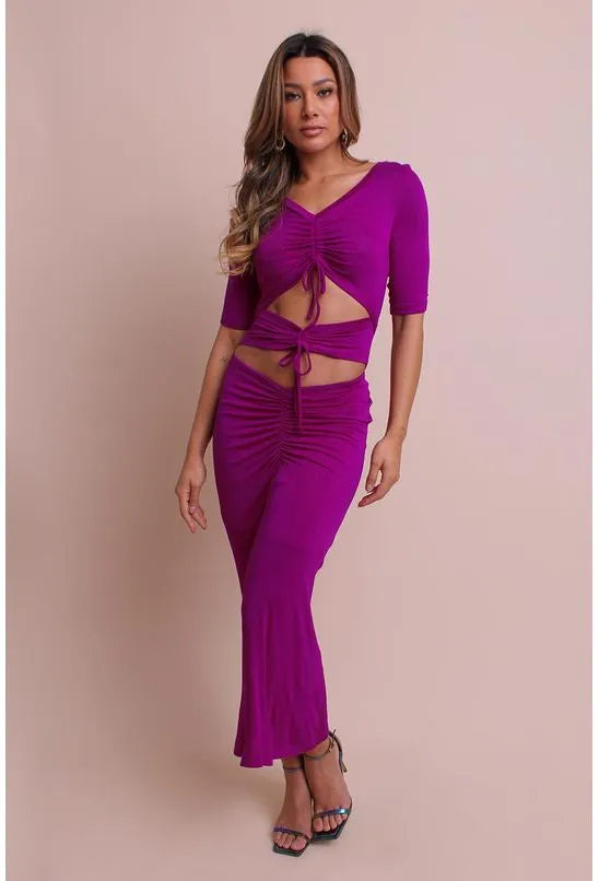VESTIDO SUPER MIDI CANALETAS ROXO LABRAVA