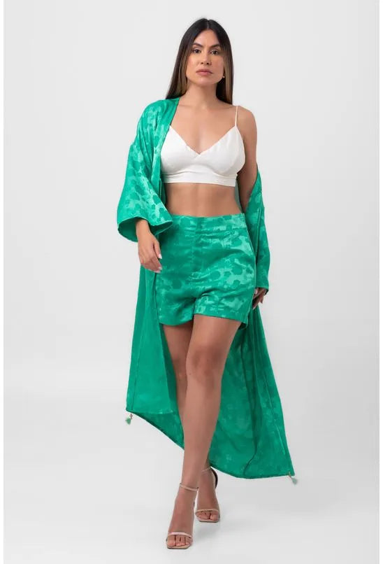 KIMONO JACQUARD CAMPO BELO VERDE PEQUIÁ