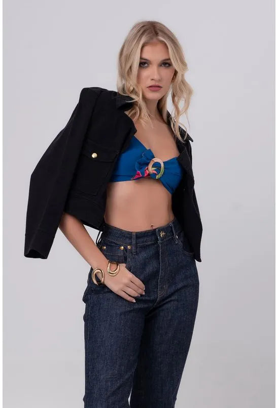 TOP CROPPED FLORINDA AZUL PEQUIÁ