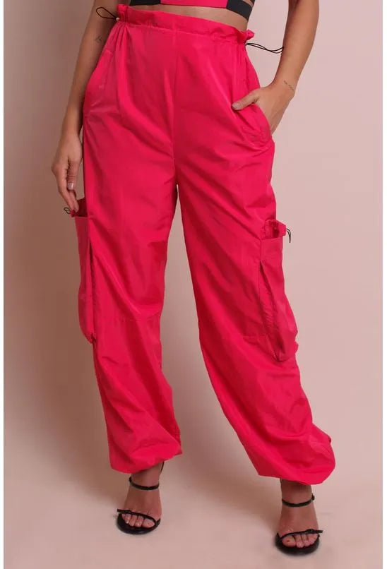 CALÇA PARACHUTE UTILITÁRIA ROSA LABRAVA