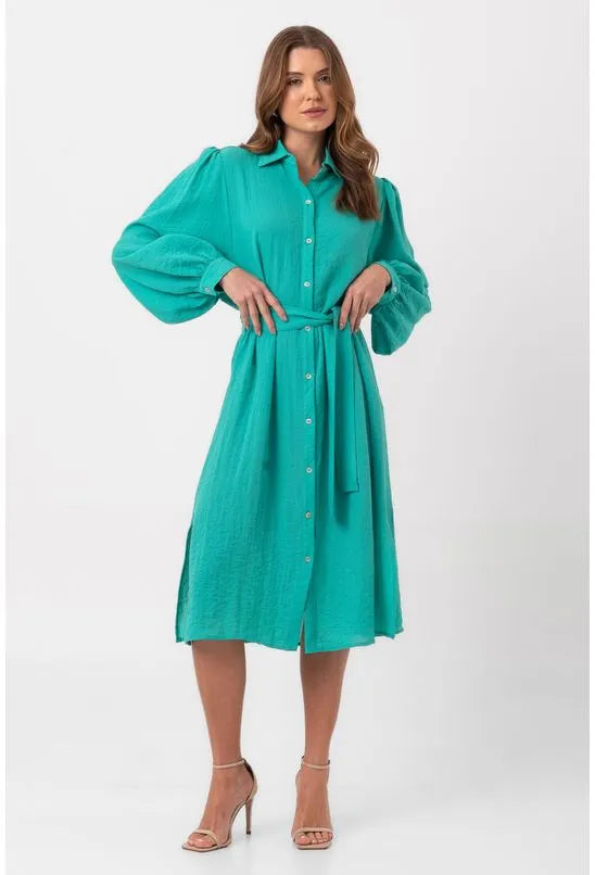 CHEMISE VISCOSE TEXTURIZADA VERDE PEQUIÁ