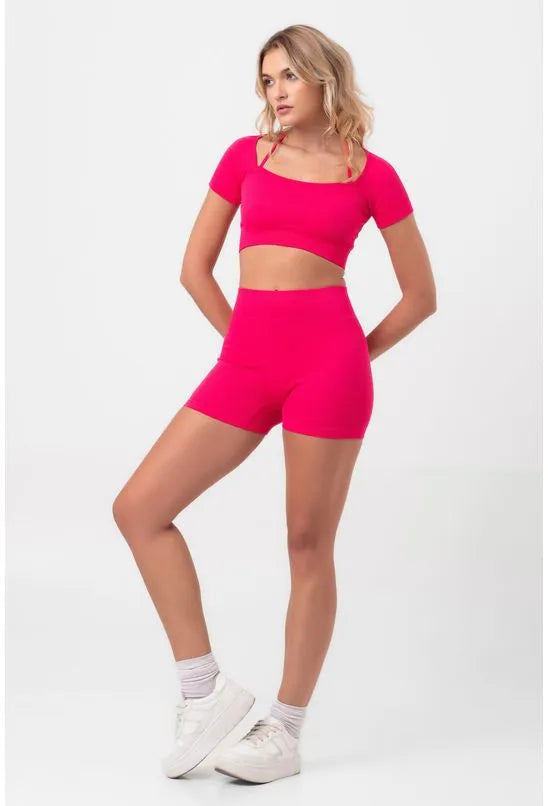 TOP FITNESS PULSE MANGA CURTA PINK BABADOTOP