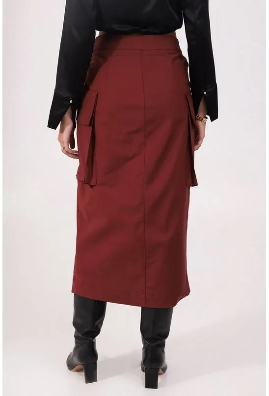 SAIA MIDI COM FENDA VINHO LABRAVA