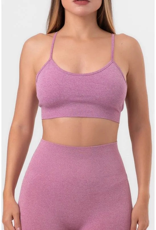TOP FITNESS MESCLA ALÇA FINA VINHO BABADOTOP