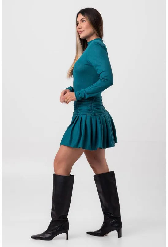 VESTIDO LUREX CURTO BALLET VERDE LABRAVA