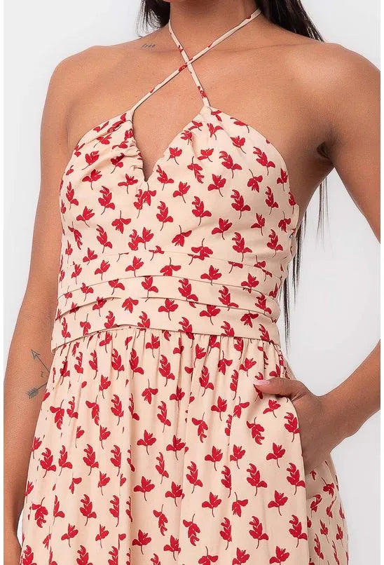 VESTIDO VISCOSE MIDI FLORIPA PEQUIÁ