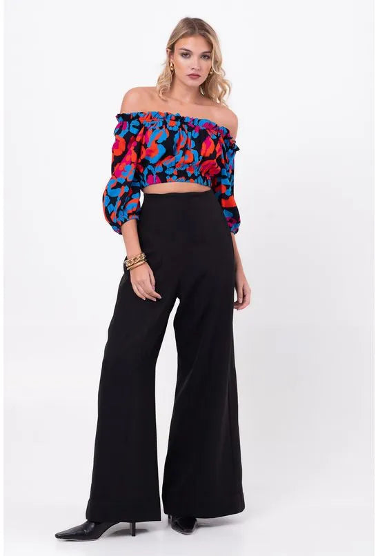 BLUSA OMBRO A OMBRO ONÇA COLOR PEQUIÁ