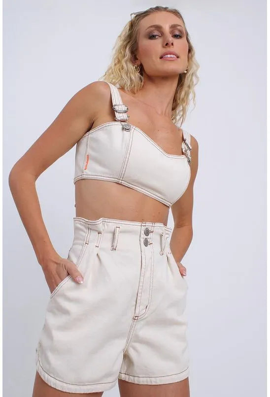 SHORT SARJA CLOCHARD STONADO ANIMALE JEANS