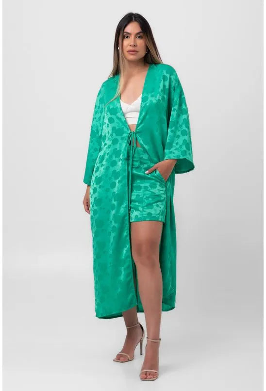 KIMONO JACQUARD CAMPO BELO VERDE PEQUIÁ