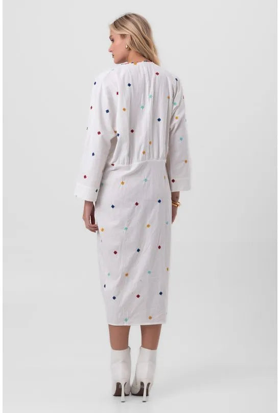 VESTIDO MIDI DECOTADO BRANCO