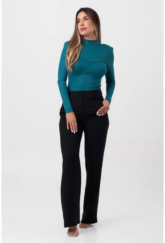 BLUSA LUREX MANGA LONGA VERDE LABRAVA