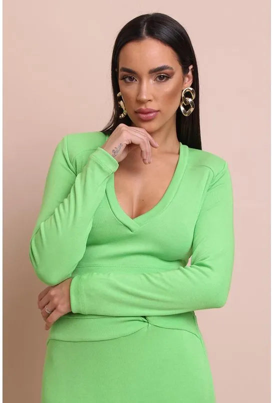 BLUSA TRICOT OMBREIRA VERDE CLARO LABRAVA