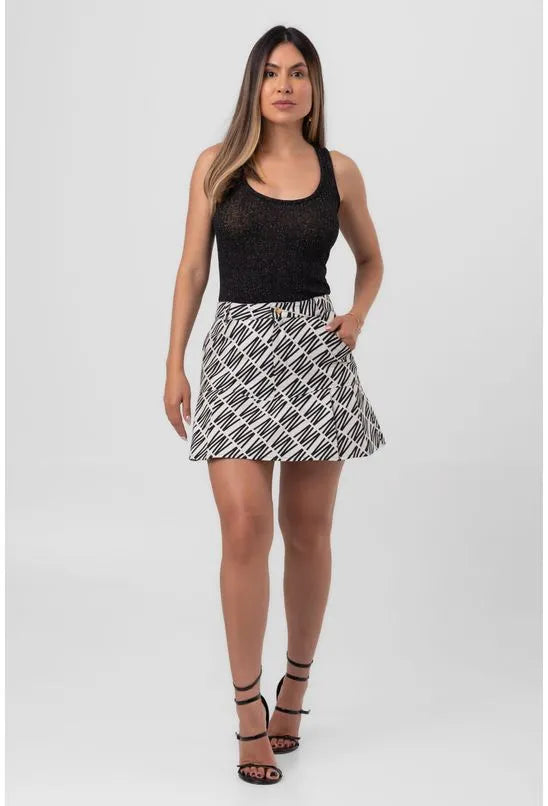 SAIA JACQUARD CURTA PREGAS GRAPHIC WHITE LABRAVA