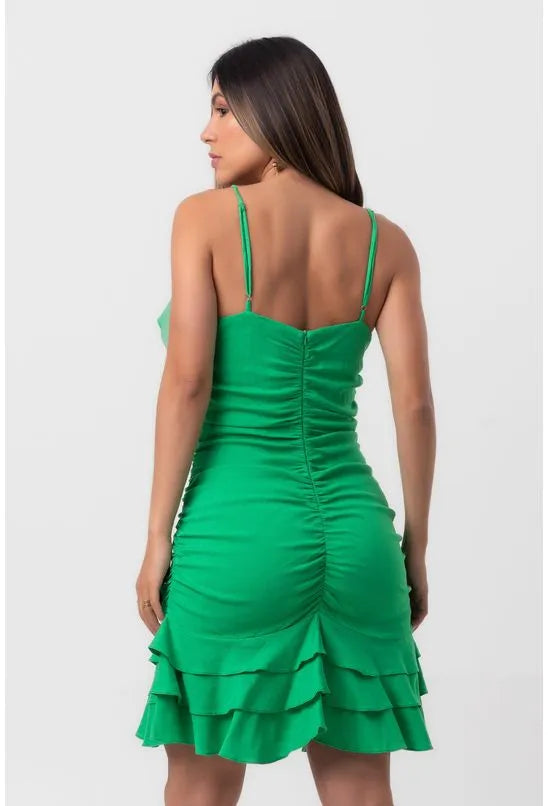 VESTIDO VISCOSE CURTO VERDE PEQUIÁ