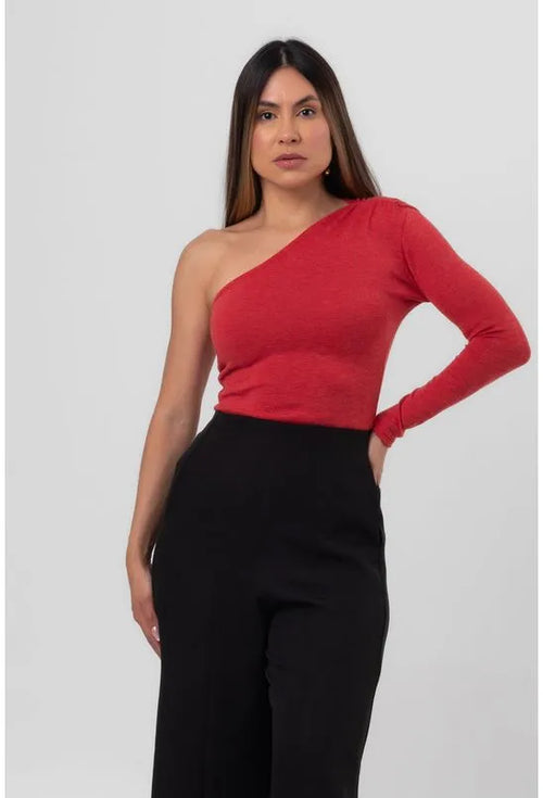 BLUSA ASSIMÉTRICA MANGA LONGA VERMELHA LABRAVA