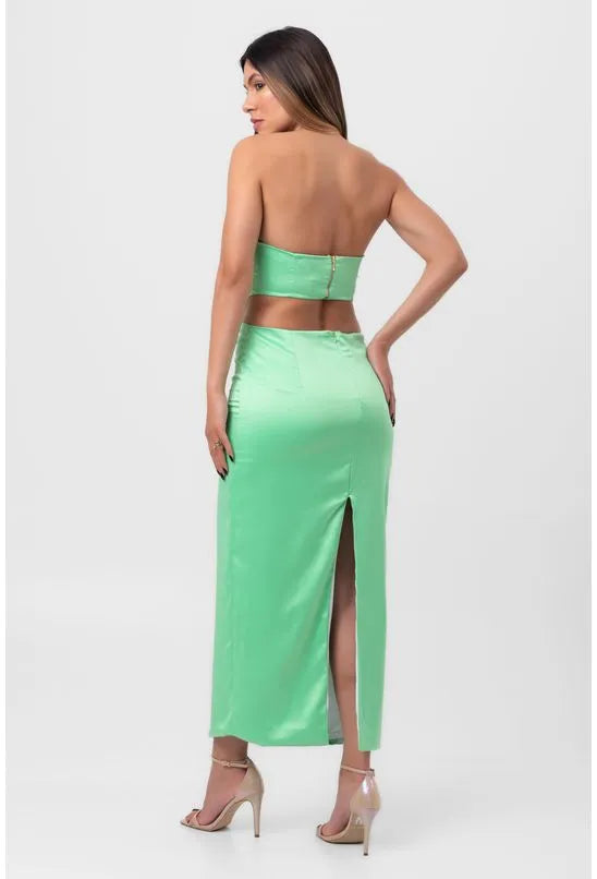 VESTIDO SUPER MIDI VERDE LABRAVA