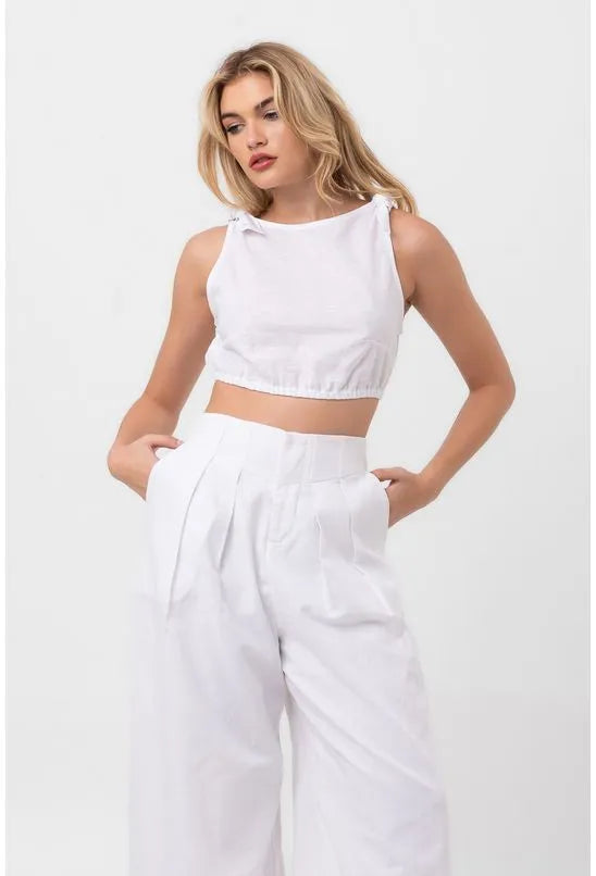 BLUSA CROPPED AMARRAÇÃO ALÇAS BRANCA LABRAVA